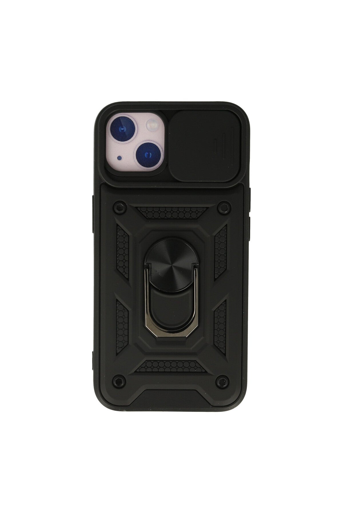 Apple iPhone 13 Uyumlu Kılıf Pars Lens Yüzüklü Silikon - Siyah
