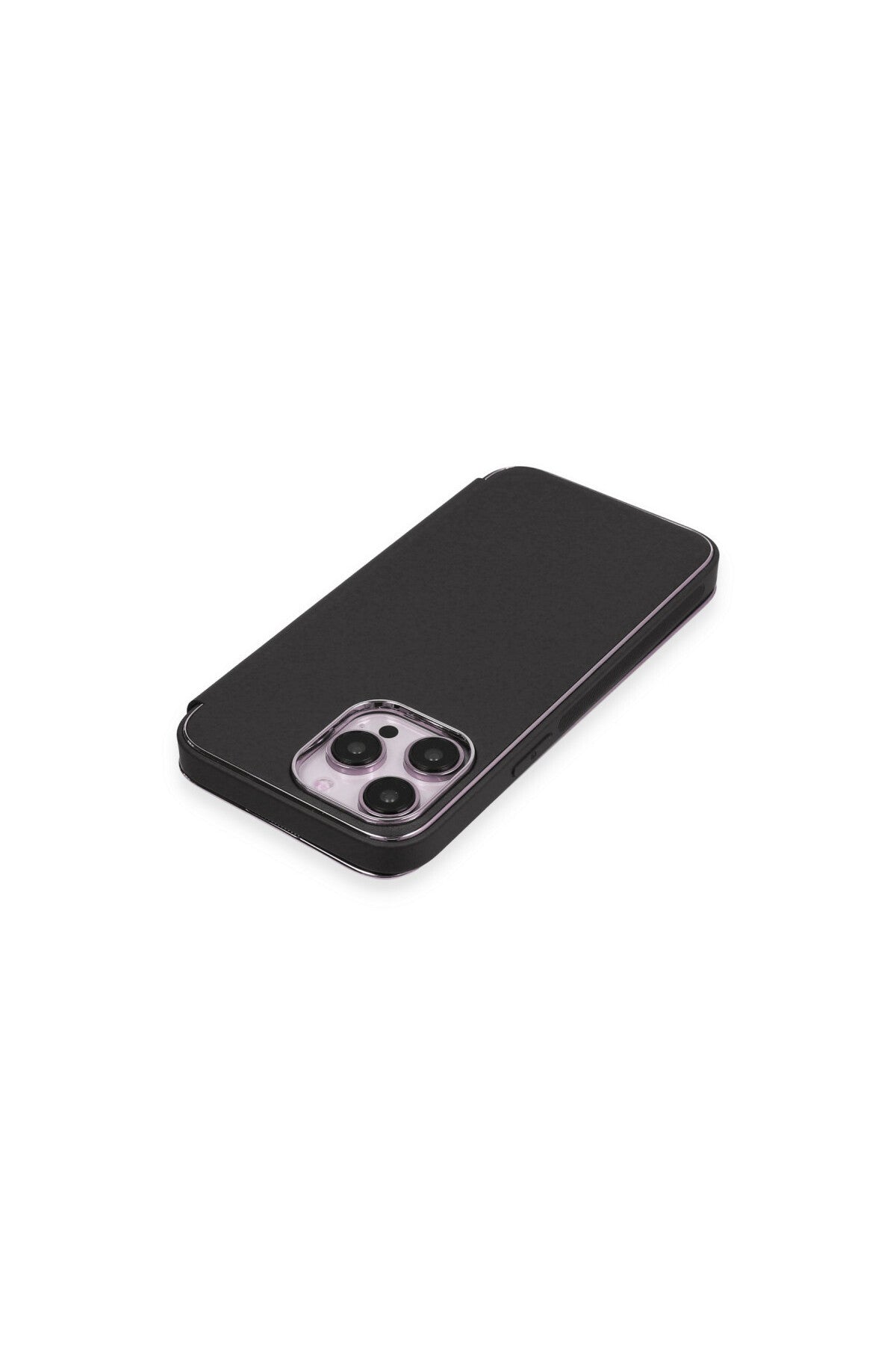 Apple iPhone 13 Pro Max Uyumlu Kılıf Dolpin Kapaklı - Siyah