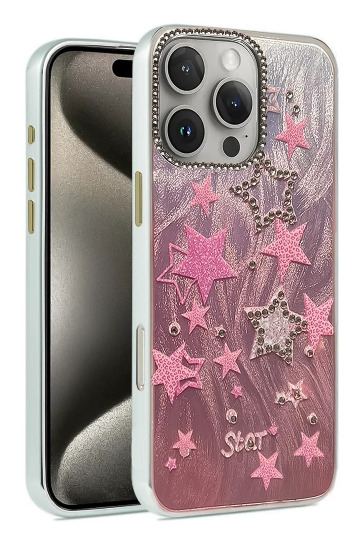 Apple iPhone 16 Pro Uyumlu Kılıf Blade Aynalı Desenli Kapak - Desen 7