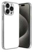 Apple iPhone 15 Pro Max Uyumlu Lensli Silikon - Gümüş