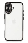 Apple iPhone 16 Uyumlu Kılıf Lensli Silikon - Siyah