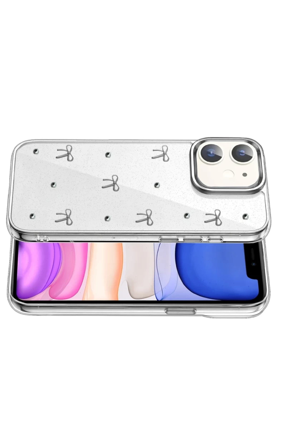 Apple iPhone 12 Uyumlu Fiyonk Desenli Kapak - Desen 5