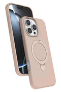Apple iPhone 16 Pro Uyumlu Regal Magsafe Standlı Kapak - Çöl Titanyum