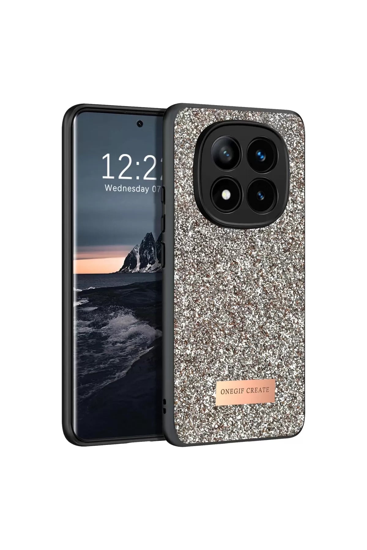 Onegif Xiaomi Redmi Note 14 Pro 4G Uyumlu Bright Simli Kapak - Gold