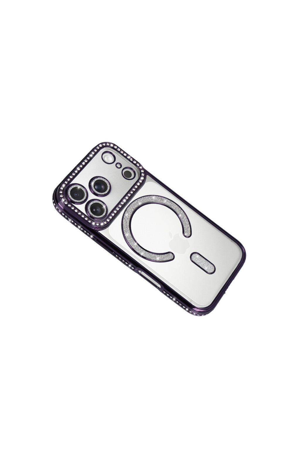 Apple iPhone 17 Pro Uyumlu Joke Simli Magneticsafe Kılıf - Derin Mor