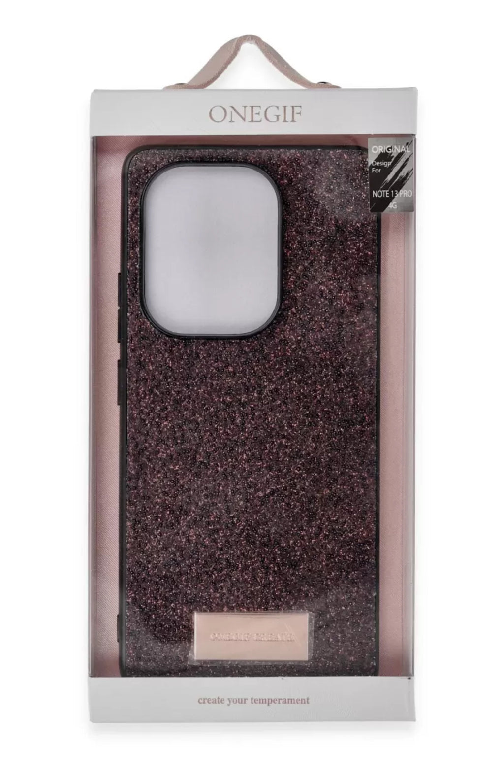 Onegif Xiaomi Redmi Note 13 Pro 4G Uyumlu Bright Simli Kapak - Gold