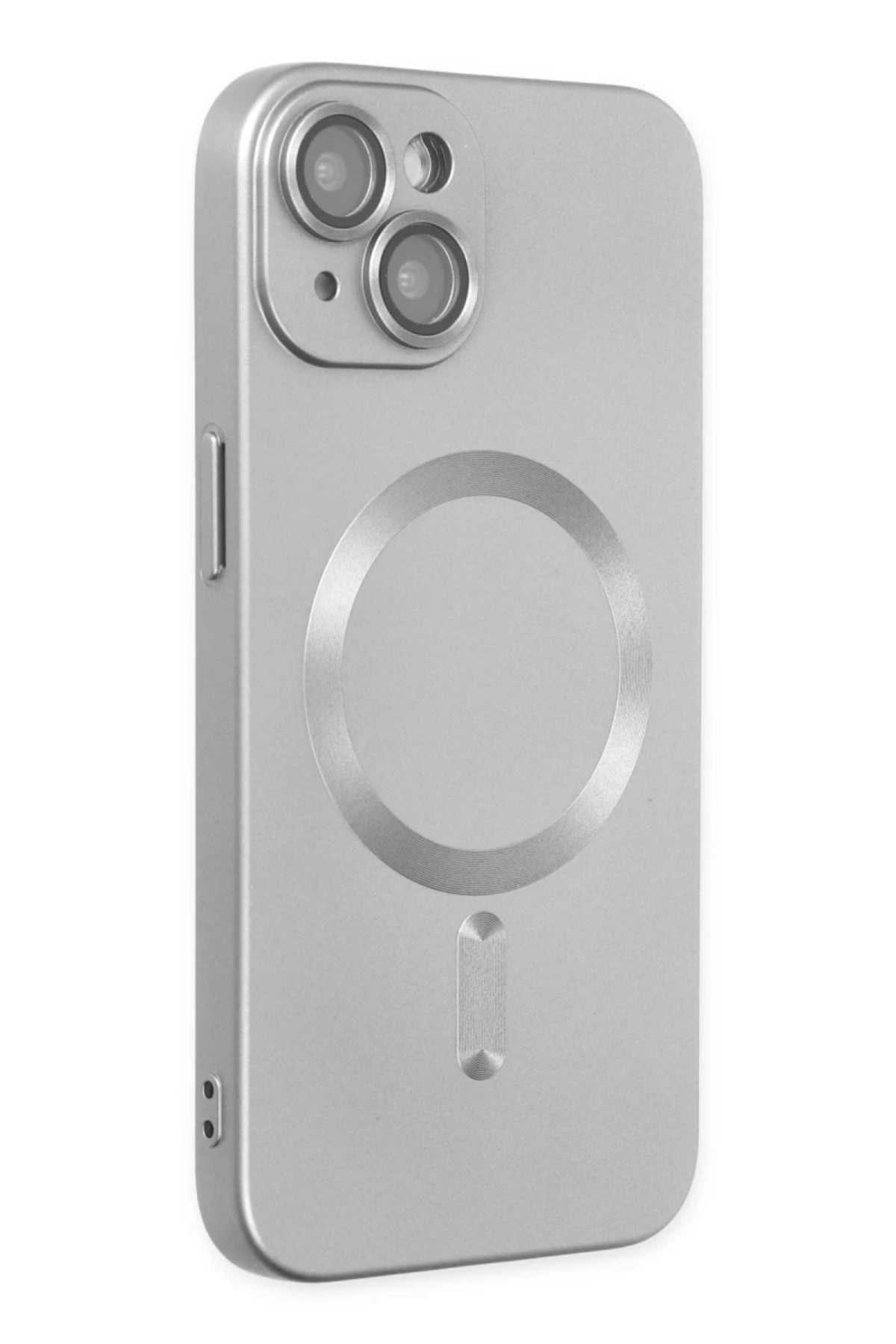 Apple iPhone 14 Plus Uyumlu Kılıf Moshi Lens Magneticsafe Silikon - Gümüş