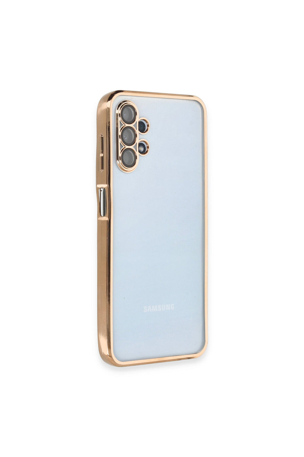Samsung Galaxy A13 4G Uyumlu Kılıf Lensli Silikon - Gold