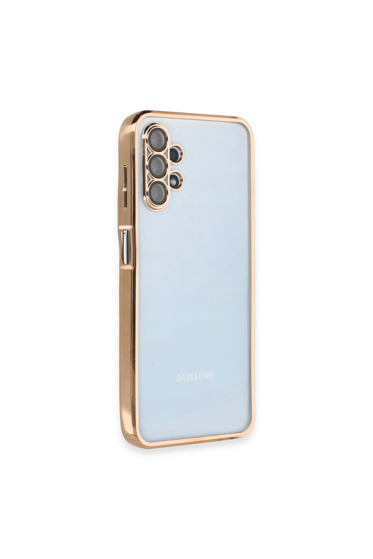 Samsung Galaxy A13 4G Uyumlu Kılıf Lensli Silikon - Gold