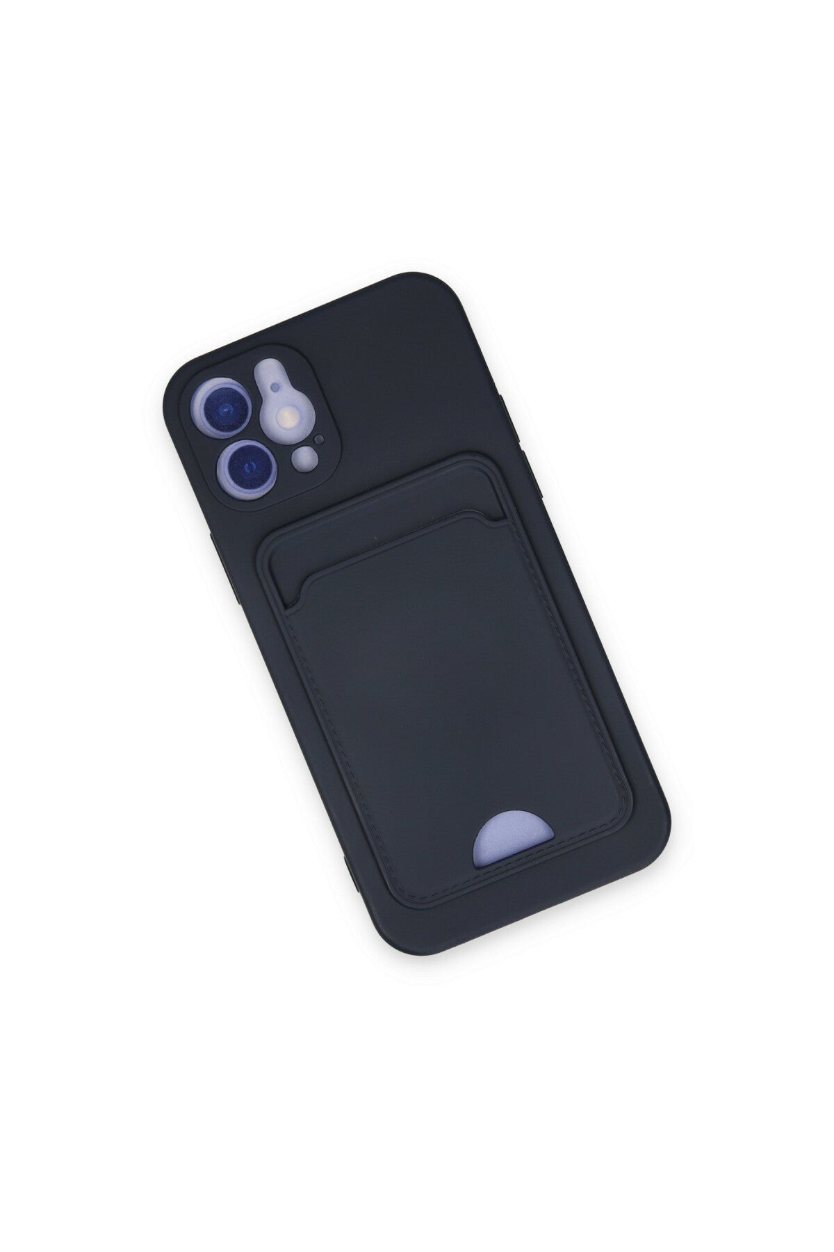 Apple iPhone 12 Uyumlu Kılıf Kelvin Kartvizitli Silikon - Lacivert