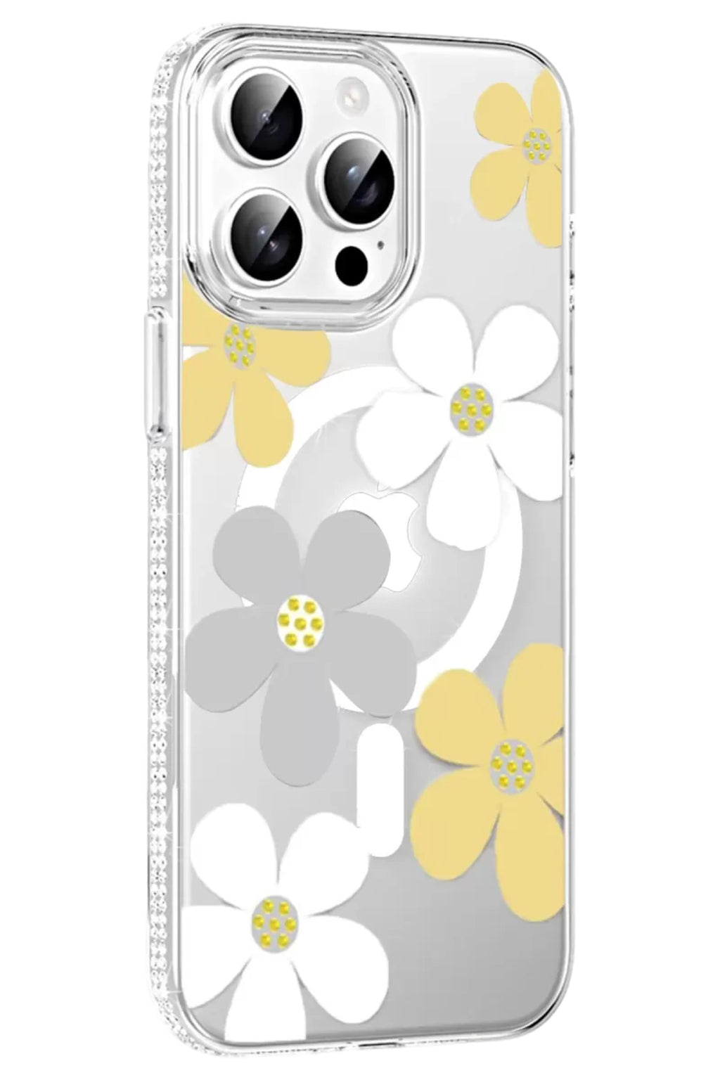 Joko Apple iPhone 15 Pro Max Uyumlu Floral Magsafe Kapak - Sarı