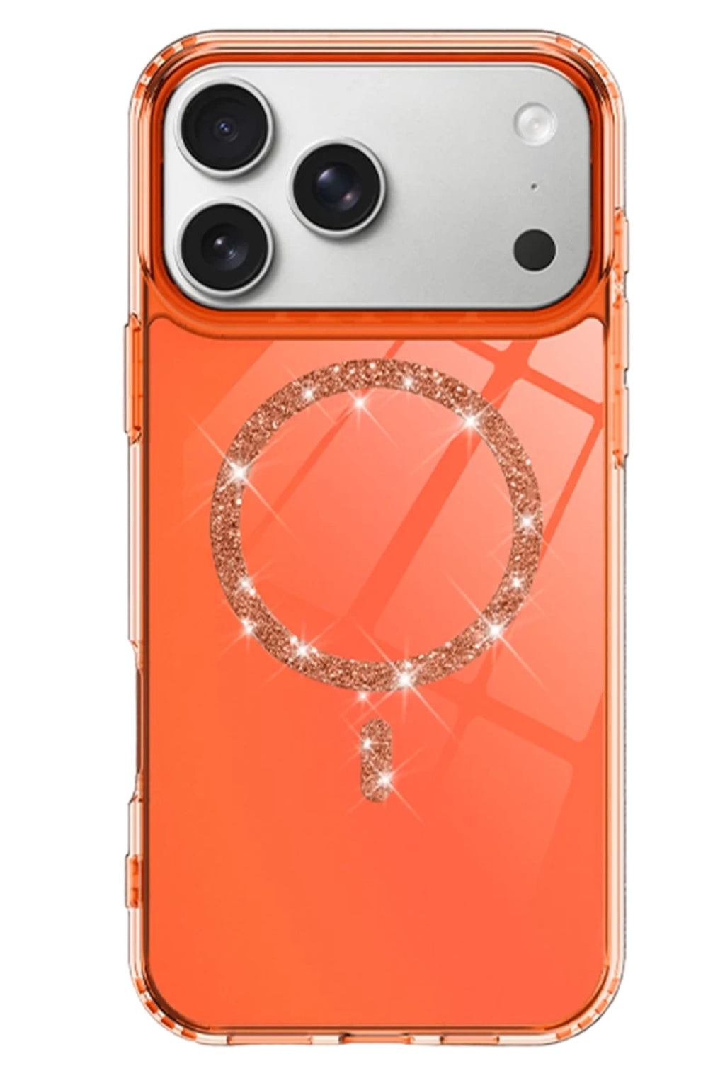 Apple iPhone 17 Pro Uyumlu Live Diamond Magsafe Kapak - Turuncu