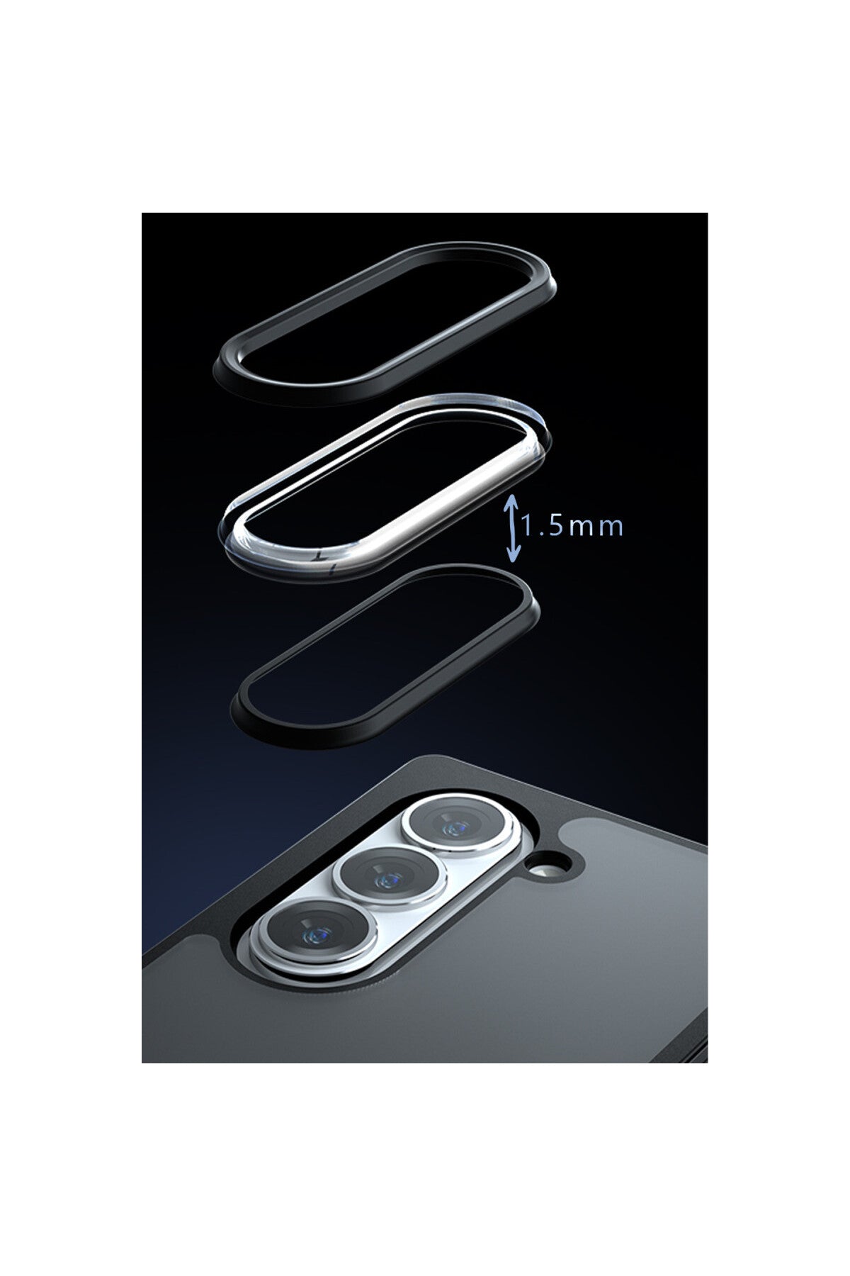 Samsung Galaxy Z Fold 5 Kılıf Blur Fold Kapak - Siyah