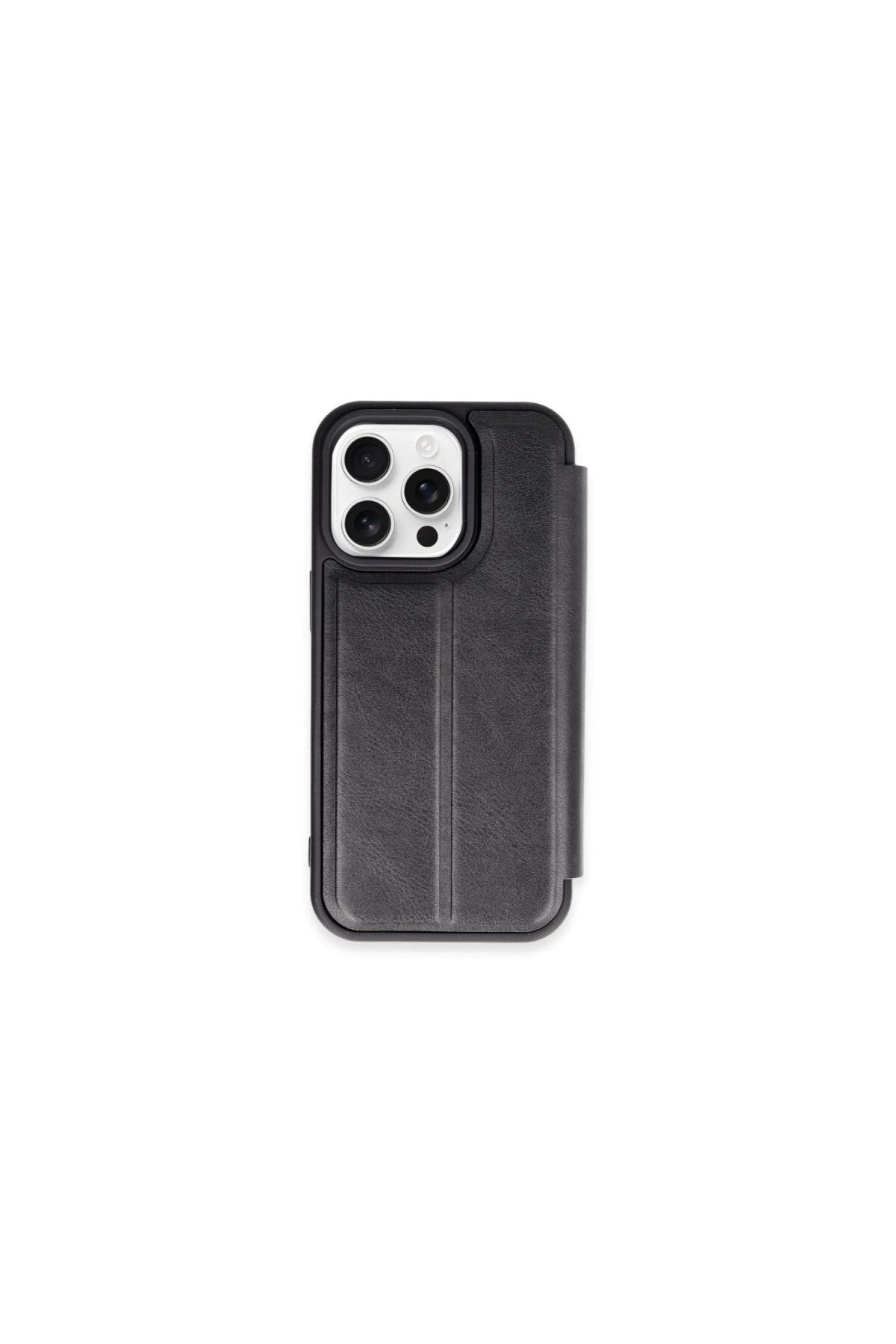 Apple iPhone 15 Pro Max Uyumlu Kılıf Flip Cover - Siyah