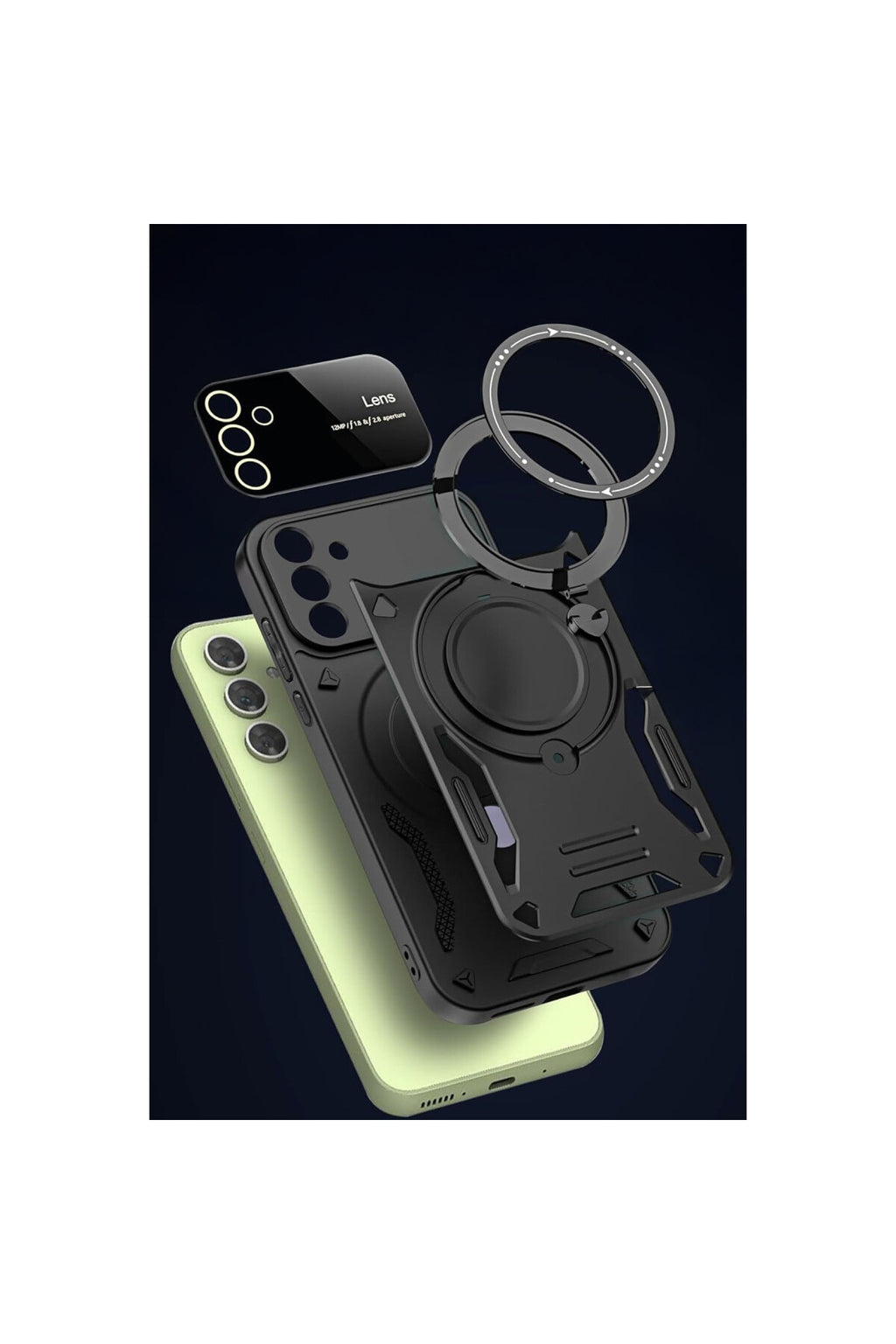 Samsung Galaxy S24 FE Uyumlu Kılıf Joy Lens Standlı Kapak - Mor