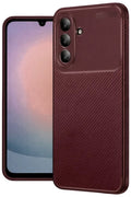 Samsung Galaxy A26 Uyumlu Kılıf Auto Focus Karbon Kapak - Bordo