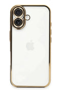 Apple iPhone 16 Plus Uyumlu Kılıf Lensli Silikon - Gold