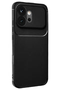 Huawei Honor 600 Uyumlu Auto Focus Karbon Kapak - Siyah