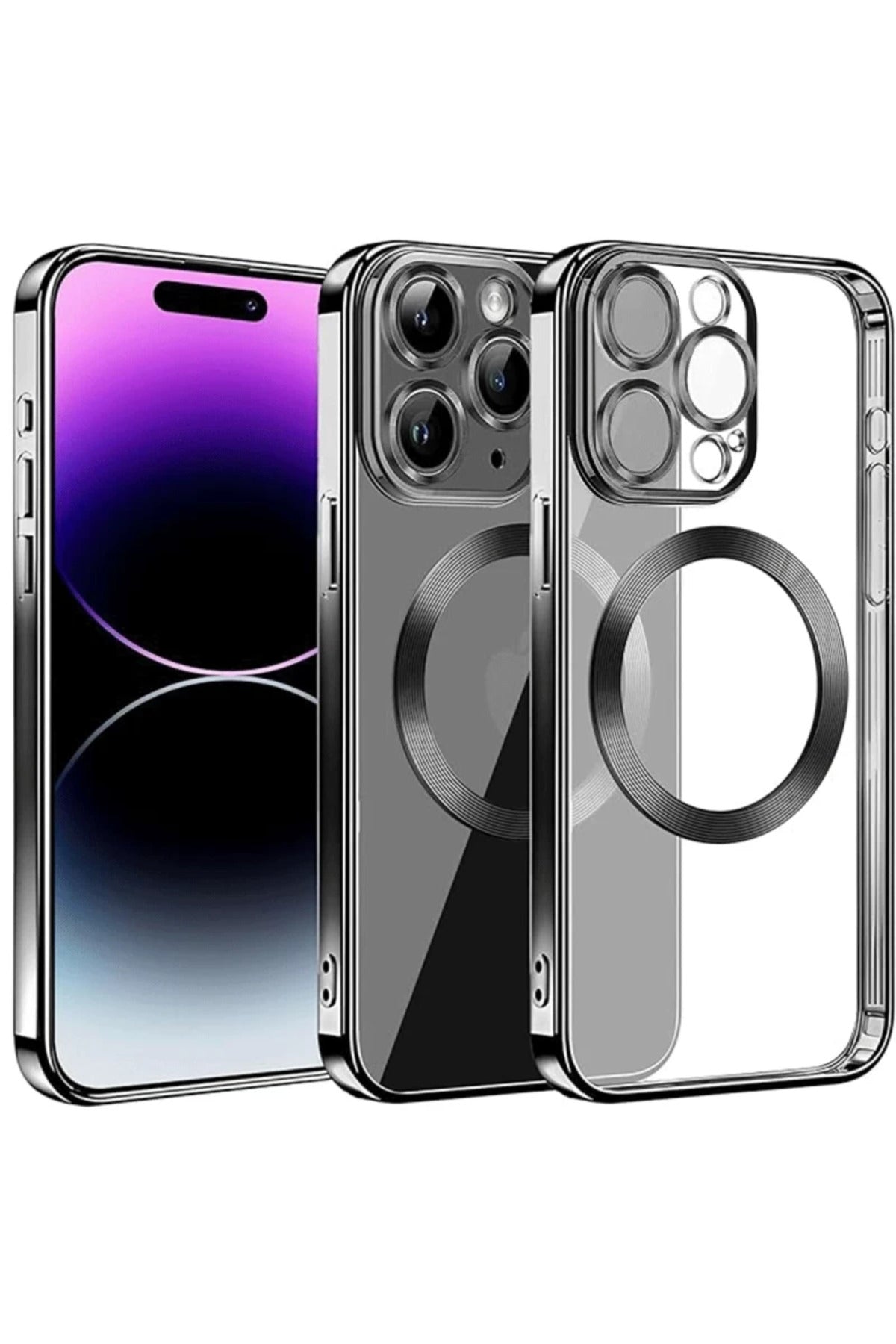 Apple iPhone 13 Pro Max Uyumlu Kılıf Slot Silikon - Siyah