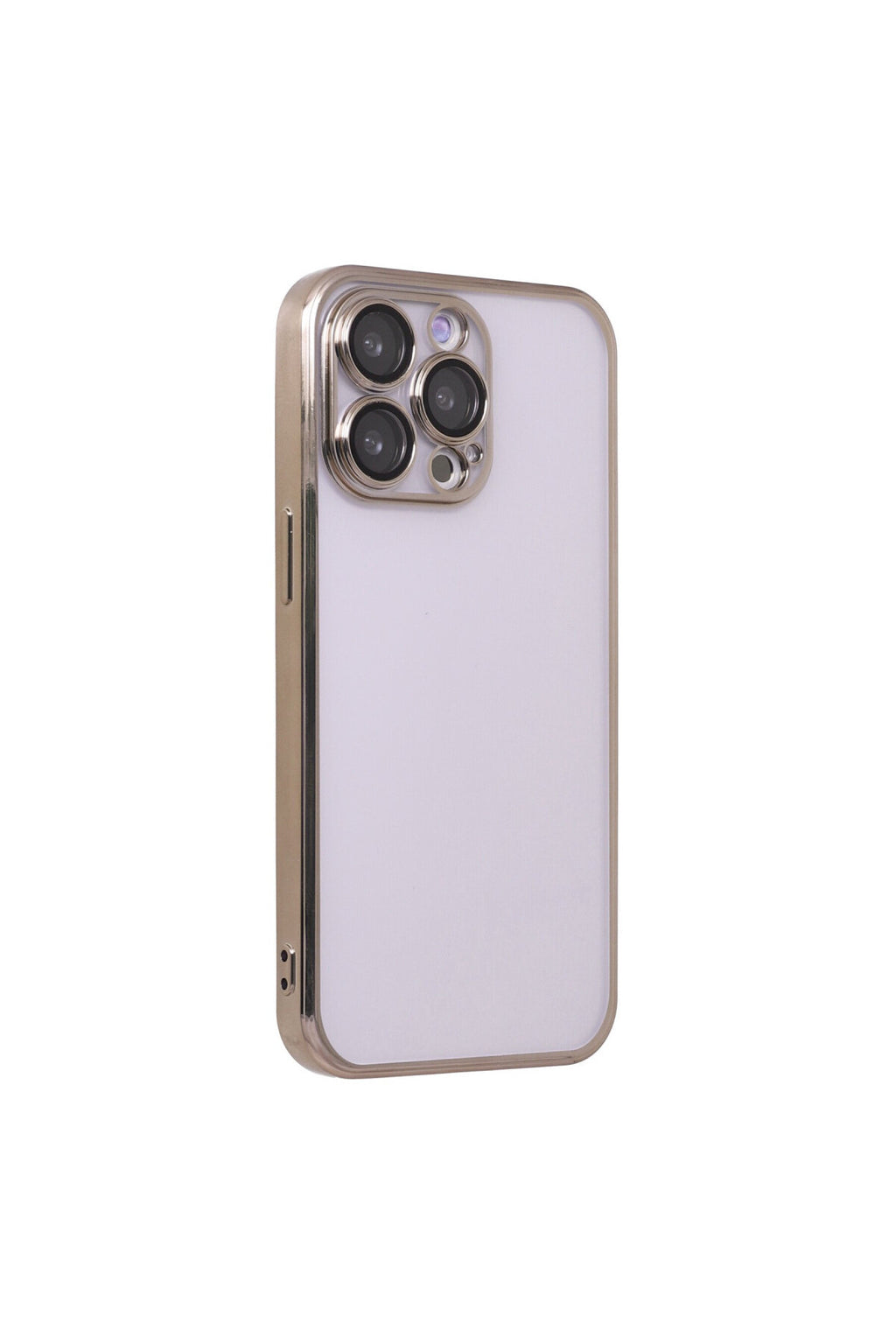 Apple iPhone 13 Pro Uyumlu Kılıf Lensli Silikon - Gold