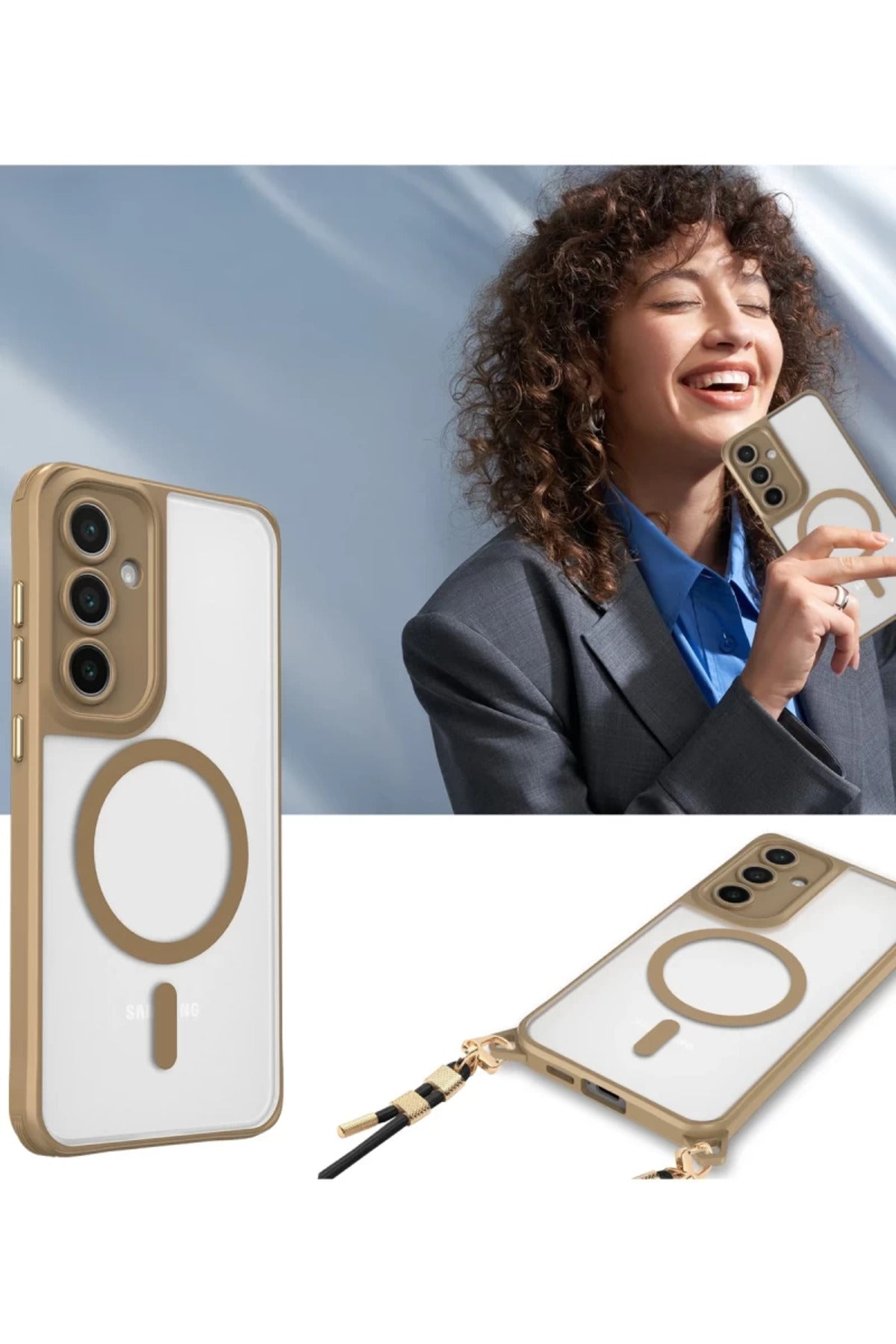 Samsung Galaxy S24 FE Uyumlu Kılıf Enka Magsafe Silikon Kılıf - Desert
