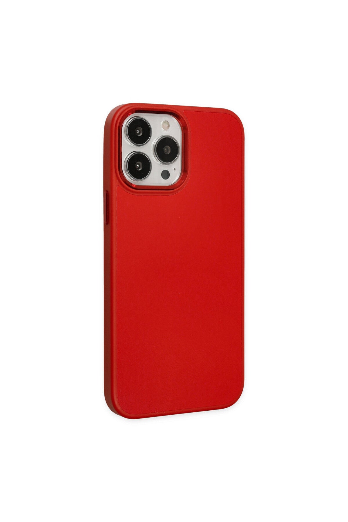 Apple iPhone 13 Pro Max Uyumlu Kılıf Asya Deri Silikon - Kırmızı