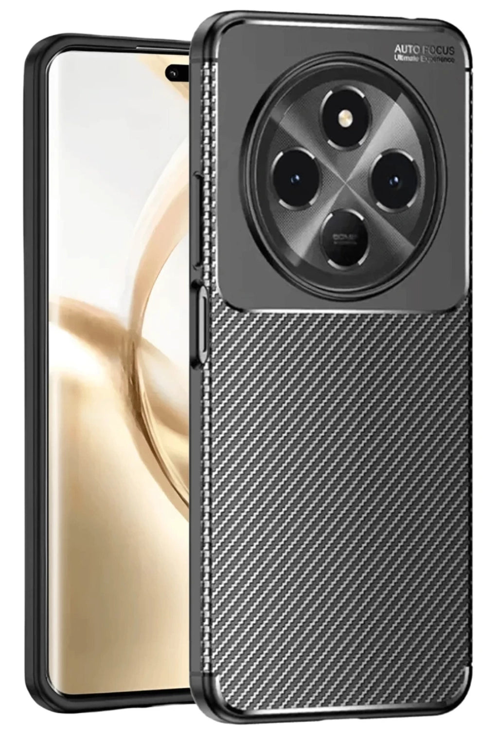 Tecno Spark 30C Uyumlu Kılıf Auto Focus Karbon Kapak - Siyah
