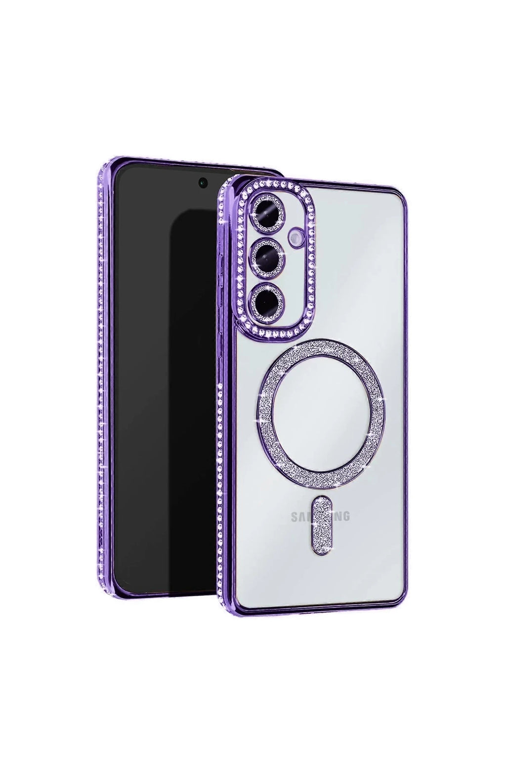 Samsung Galaxy A36 Uyumlu Joke Simli Magneticsafe Kılıf - Derin Mor