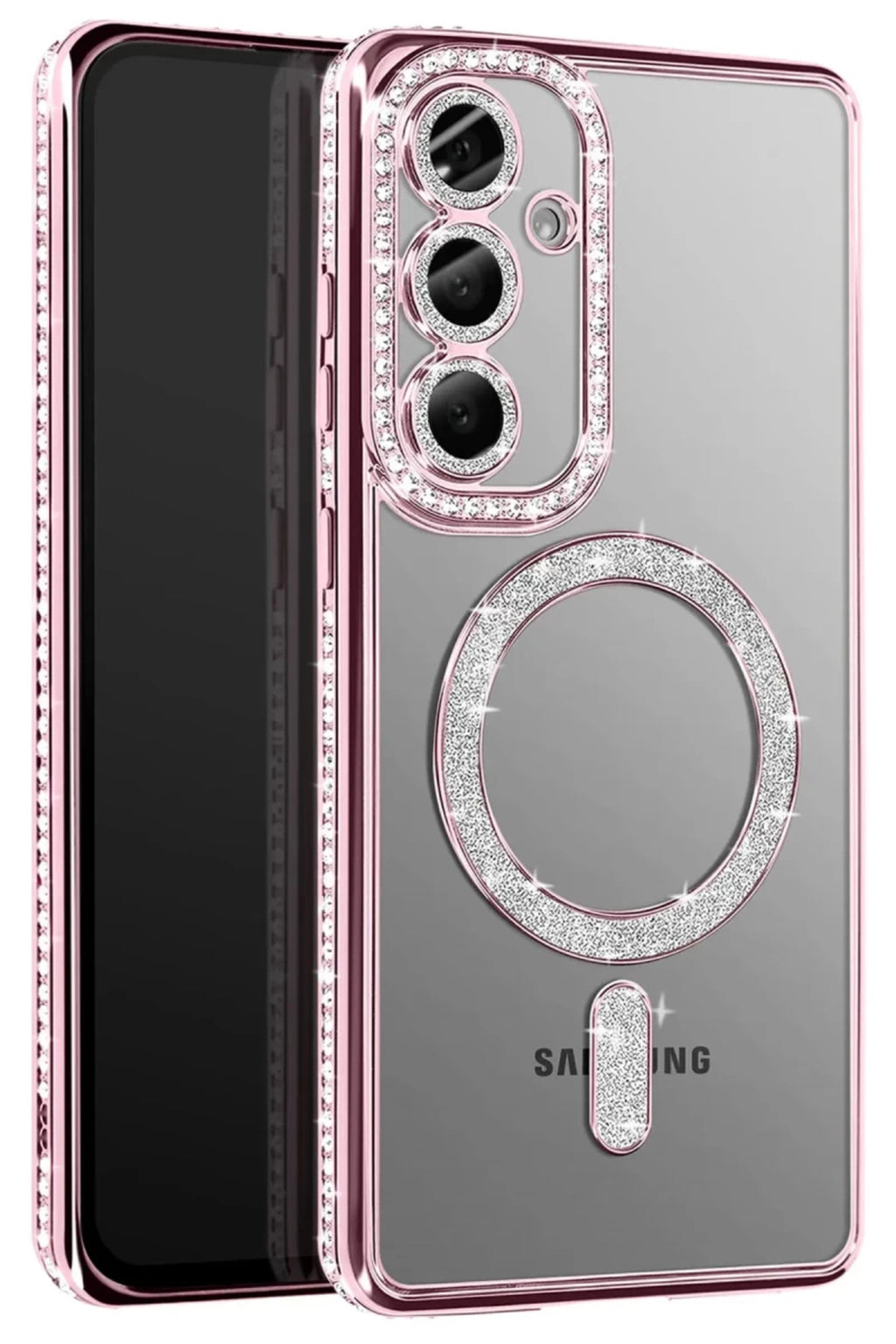 Samsung Galaxy S26 Plus Uyumlu Joke Simli Magneticsafe Kılıf - Pembe