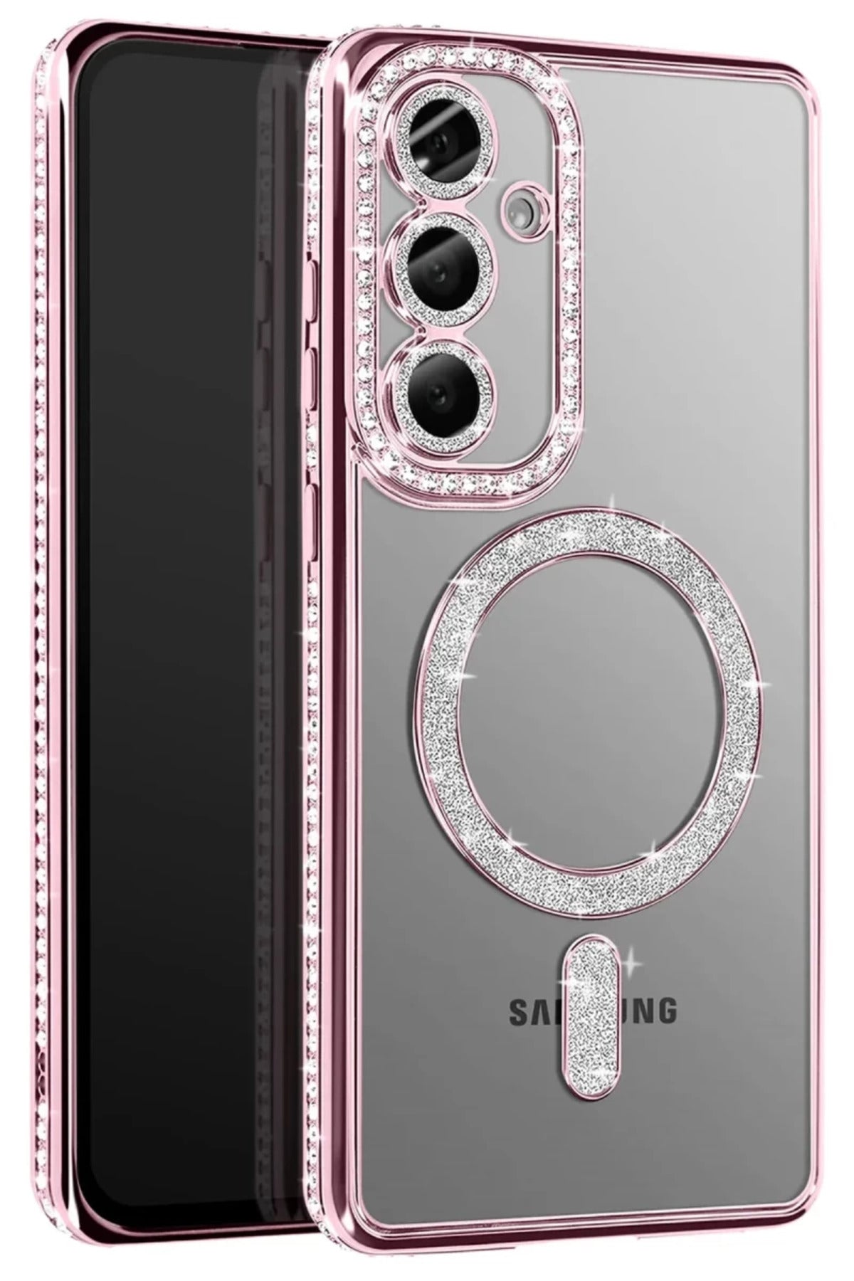 Samsung Galaxy S26 Plus Uyumlu Joke Simli Magneticsafe Kılıf - Pembe