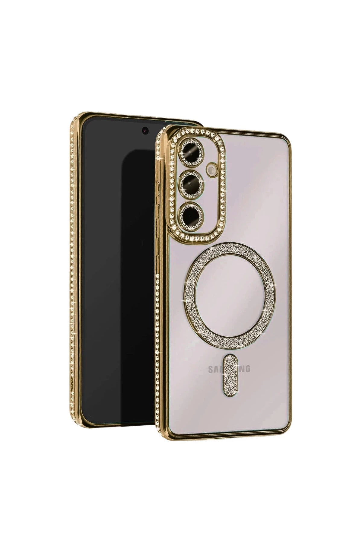 Samsung Galaxy A36 Uyumlu Joke Simli Magneticsafe Kılıf - Gold