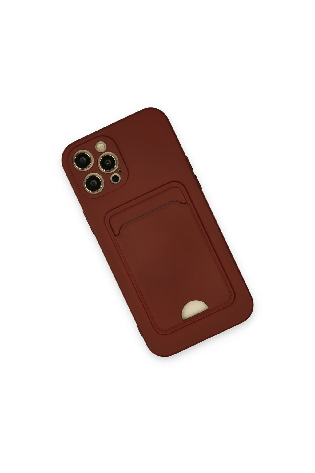 Apple iPhone 12 Pro Max Uyumlu Kılıf Kelvin Kartvizitli Silikon - Bordo