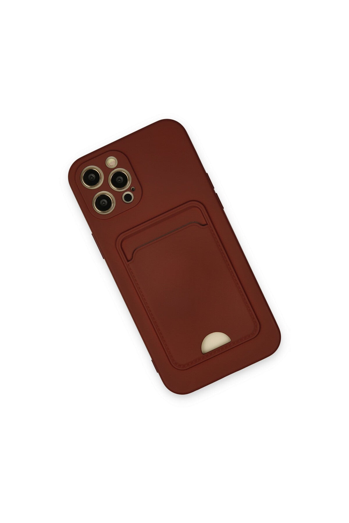 Apple iPhone 12 Pro Max Uyumlu Kılıf Kelvin Kartvizitli Silikon - Bordo