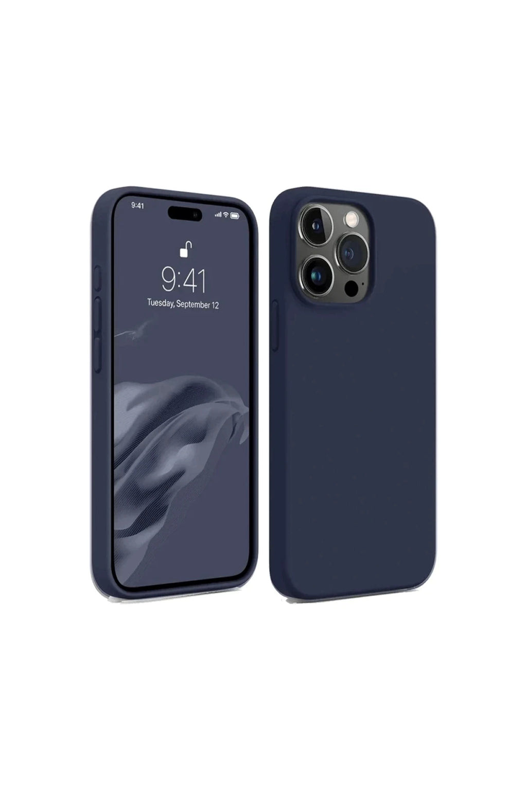 Apple iPhone 15 Pro Max Uyumlu Kılıf First Silikon - Lacivert