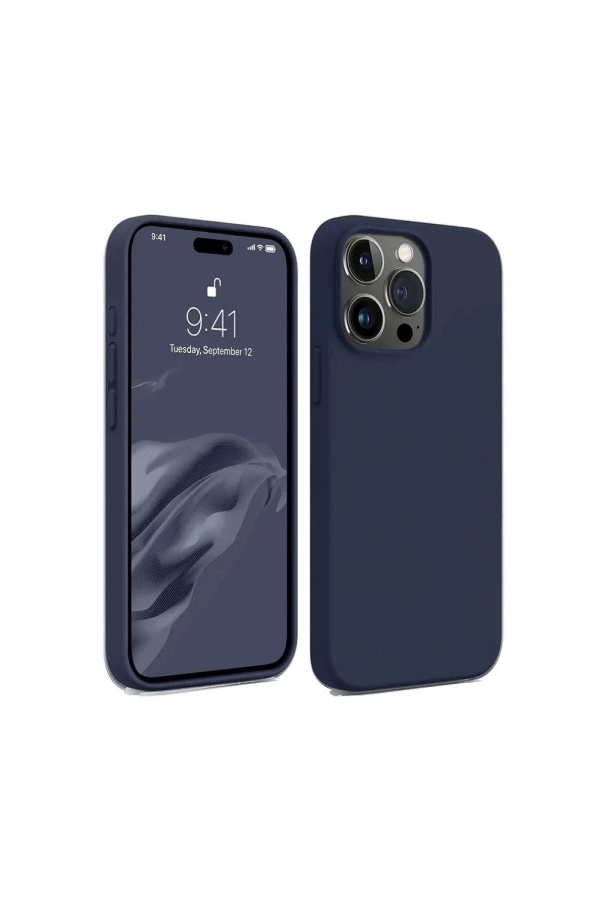Apple iPhone 15 Pro Max Uyumlu Kılıf First Silikon - Lacivert