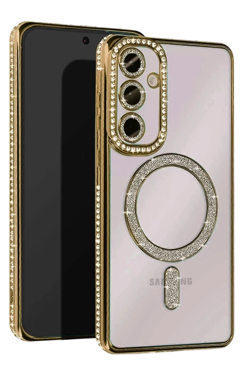 Samsung Galaxy A25 5G Uyumlu Joke Simli Magneticsafe Kılıf - Gold