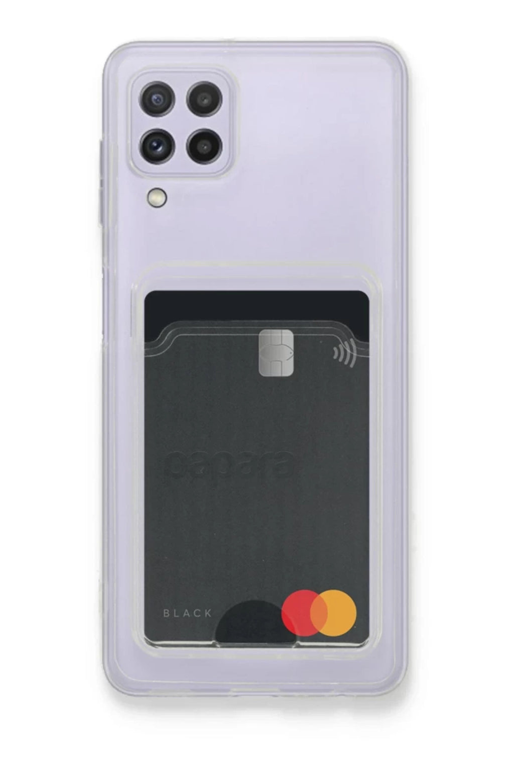 Samsung Galaxy A22 Uyumlu Kılıf Kart Şeffaf Silikon - Şeffaf