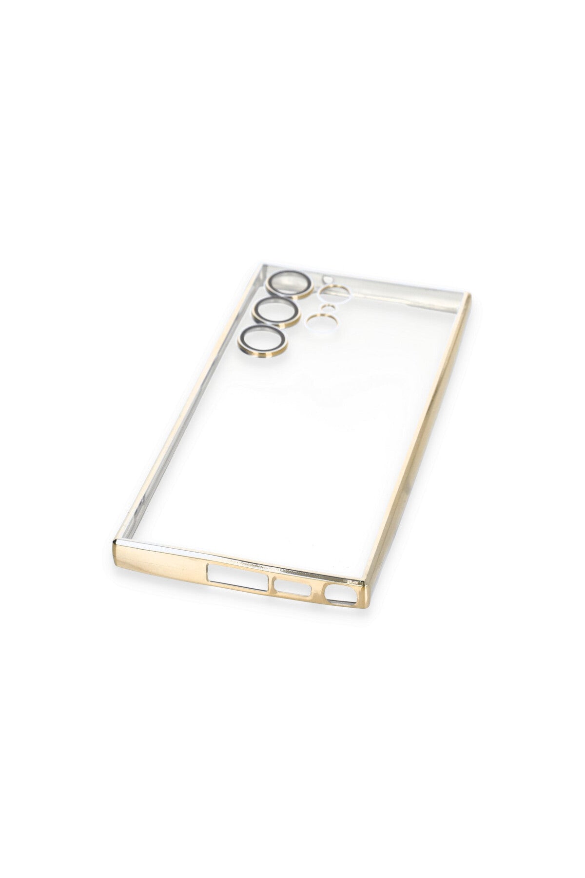 Samsung Galaxy S23 Ultra Uyumlu Kılıf Lensli Silikon - Gold
