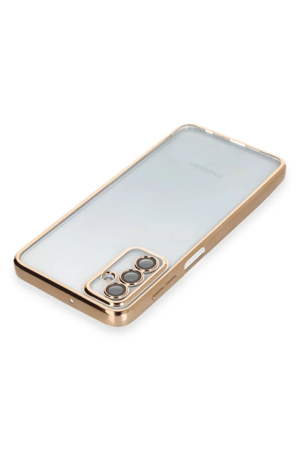 Samsung Galaxy M23 Uyumlu Kılıf Lensli Silikon - Gold