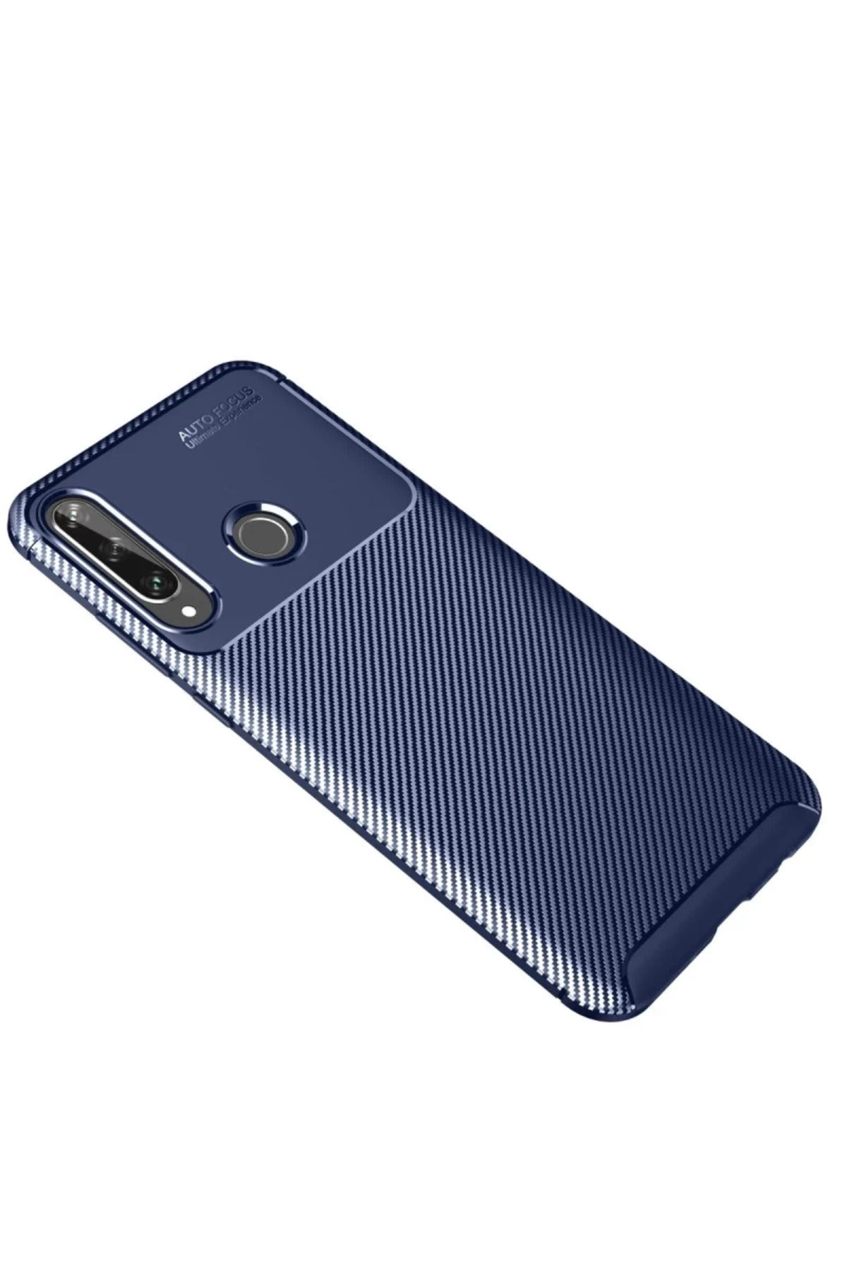 Huawei Y6P Uyumlu Kılıf Auto Focus Karbon Kapak - Lacivert