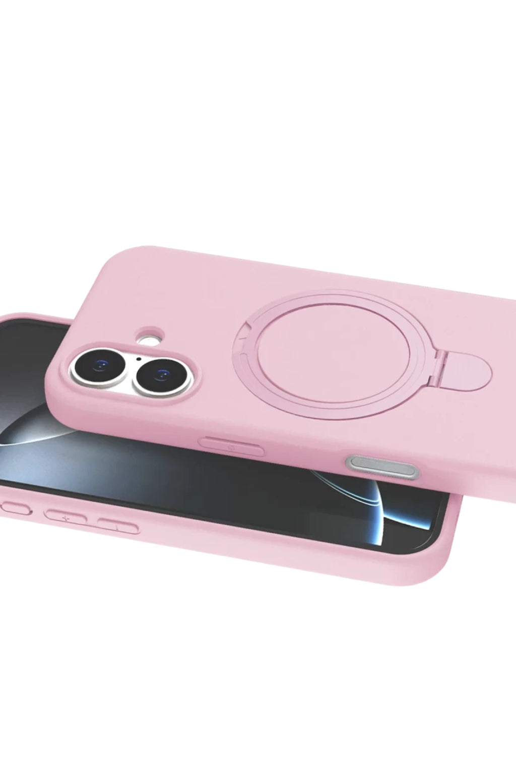 Apple iPhone 16 Uyumlu Regal Magsafe Standlı Kapak - Açık Pembe