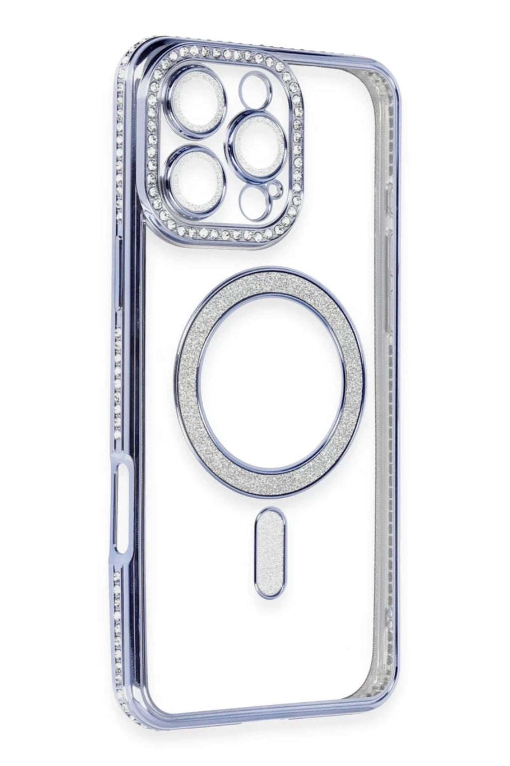 Apple iPhone 16 Pro Uyumlu Kılıf Joke Simli Magneticsafe Kılıf - Mavi