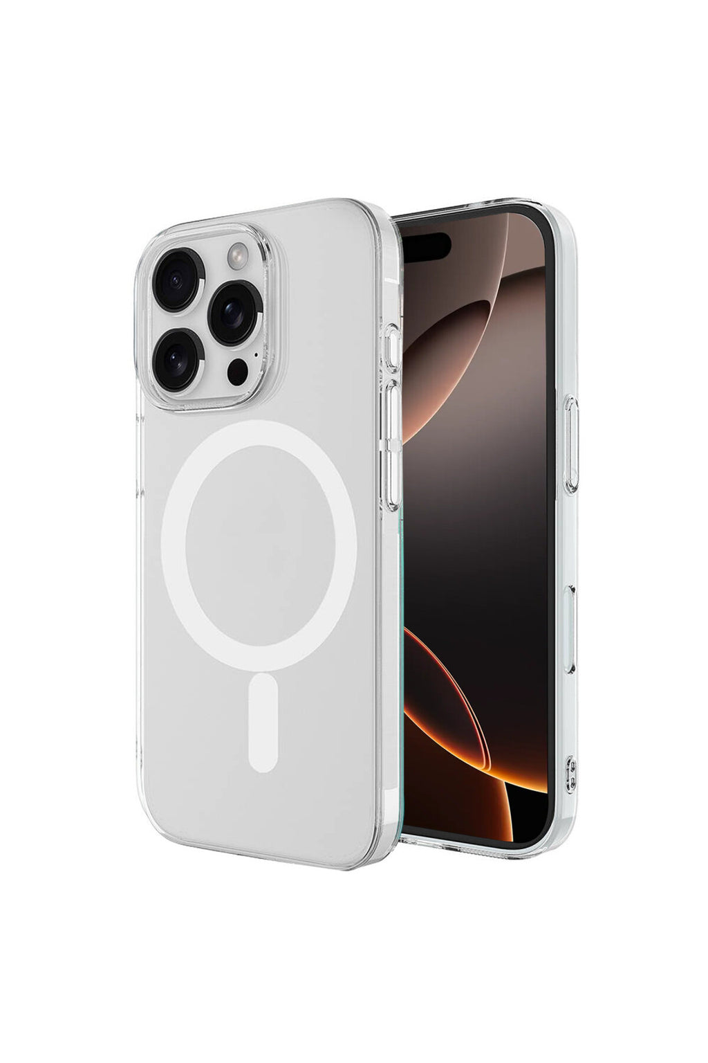 Apple iPhone 16 Pro Uyumlu Kılıf Magneticsafe Şeffaf Silikon - Şeffaf