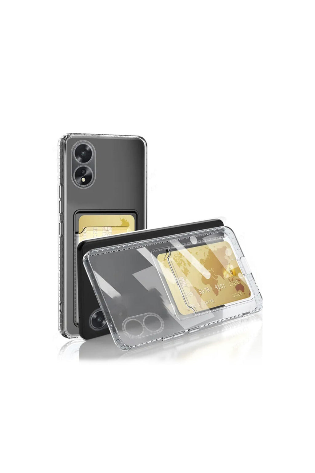 Oppo A38 Uyumlu Kılıf Kart Şeffaf Silikon - Şeffaf