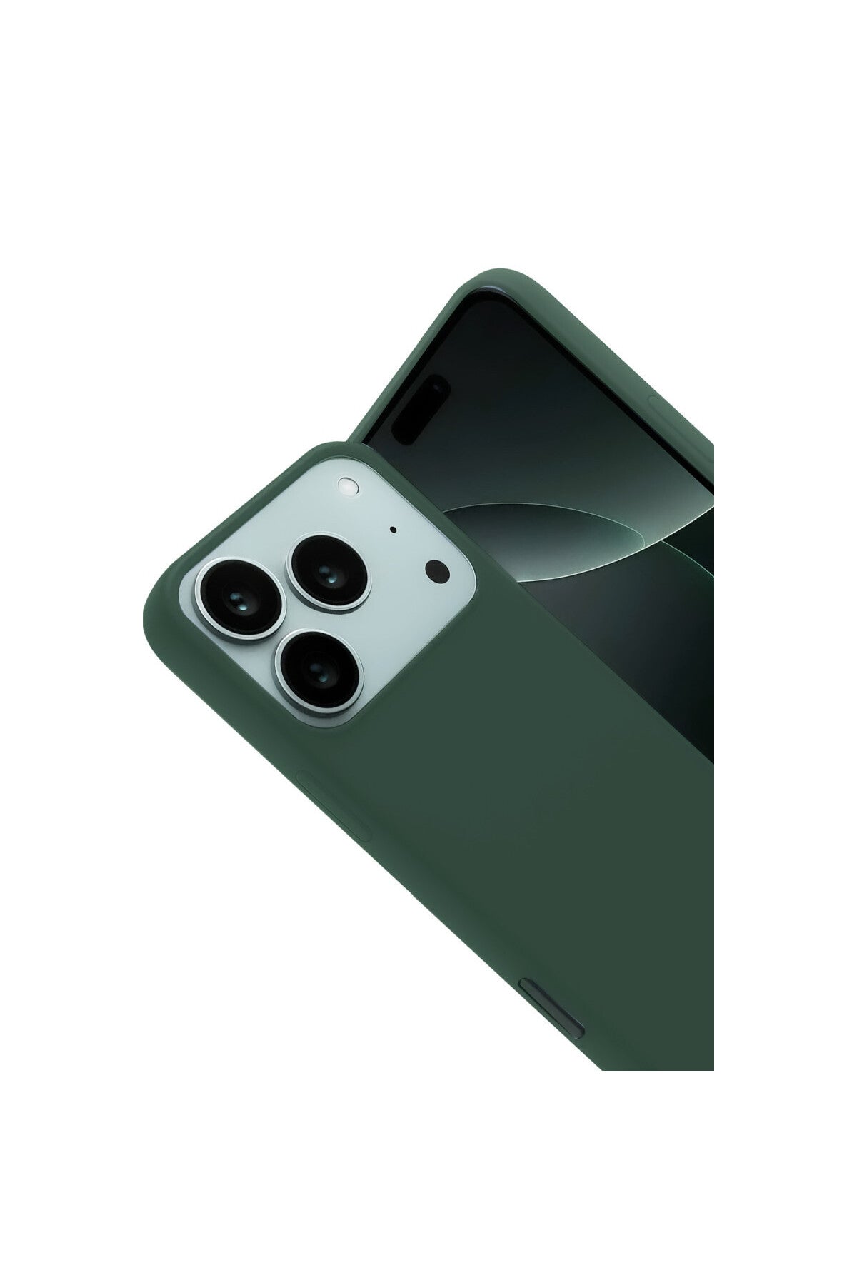 Apple iPhone 17 Pro Uyumlu Nano içi Kadife Silikon - Koyu Yeşil