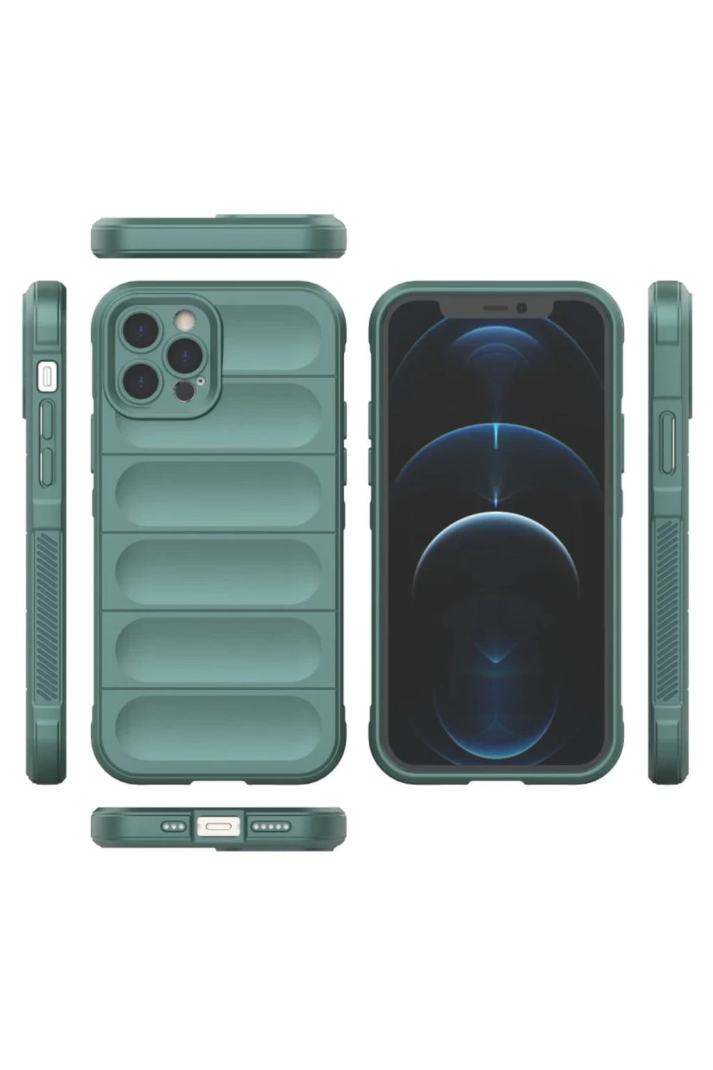 Apple iPhone 12 Pro Uyumlu Kılıf Optimum Silikon - Koyu Yeşil