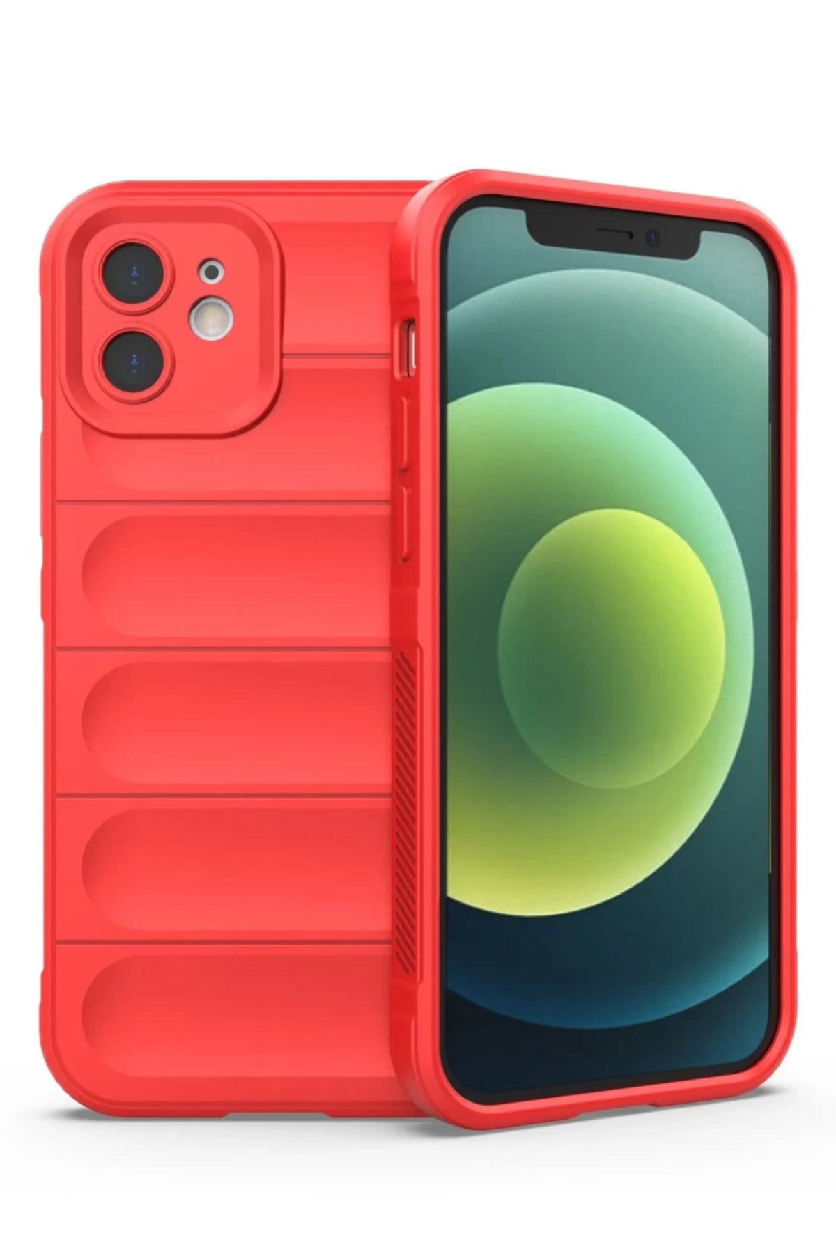 Apple iPhone 12 Uyumlu Kılıf Optimum Silikon - Kırmızı