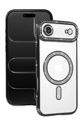 Apple iPhone 17 Air Uyumlu Joke Simli Magneticsafe Kılıf - Siyah