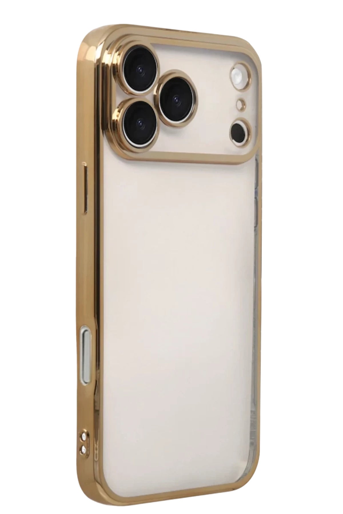 Apple iPhone 17 Pro Uyumlu Lensli Silikon - Gold