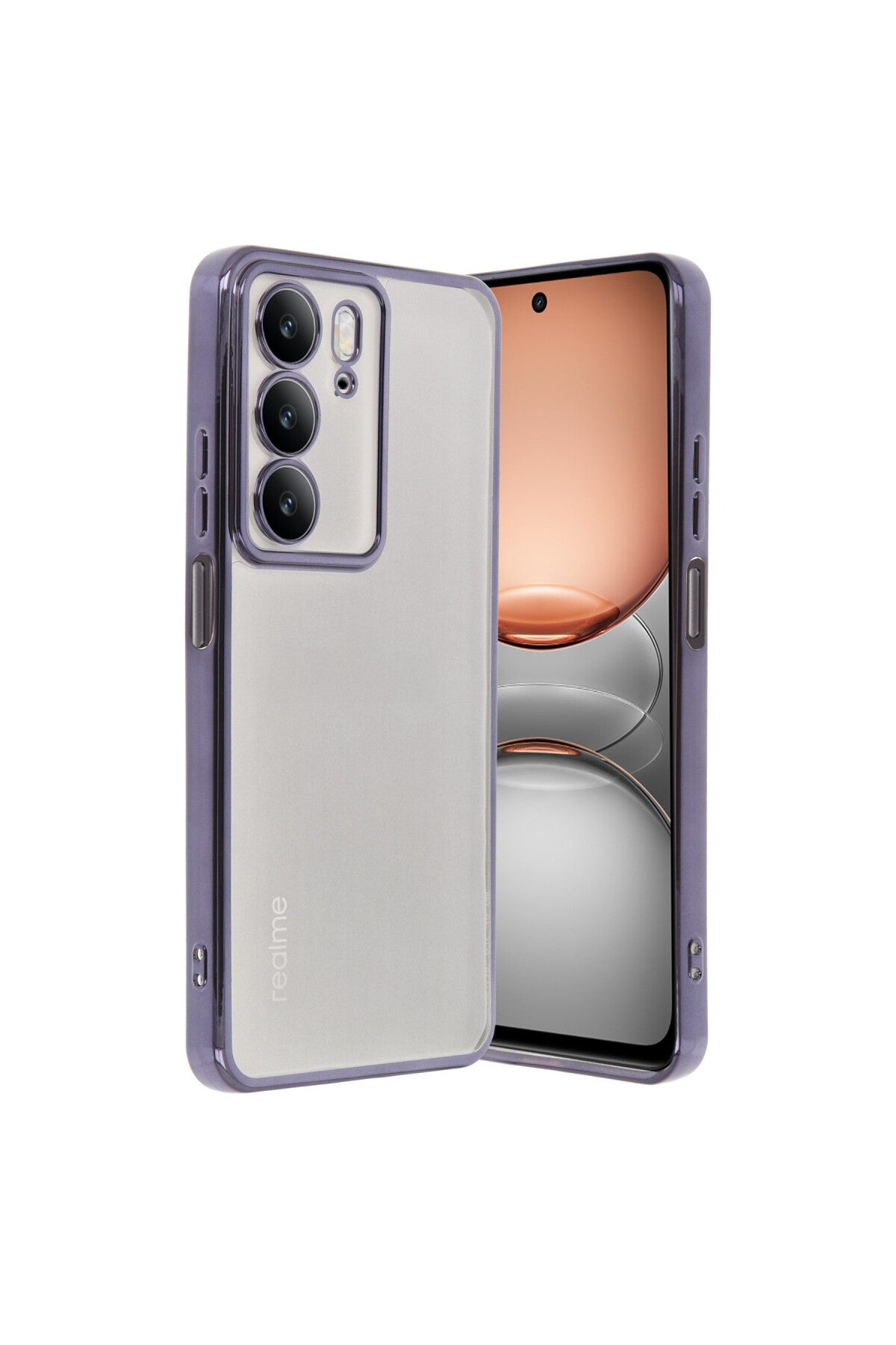 Realme C75 4G Uyumlu Kılıf Lensli Silikon - Mor